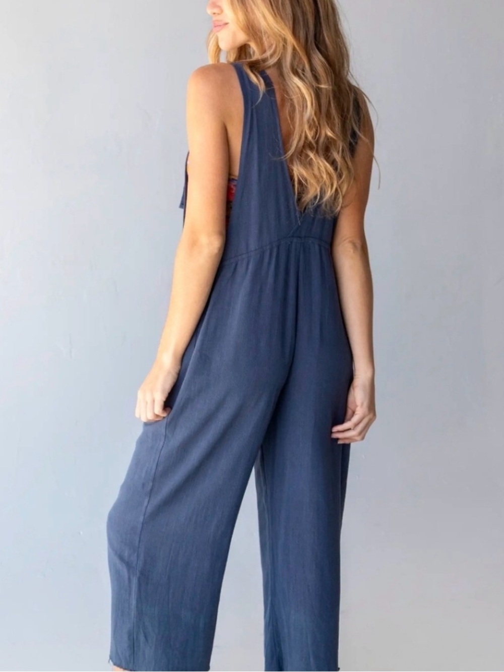 Natural Life Carly Wide leg Jumpsuit Size small - Navy - Picture 2 of 10